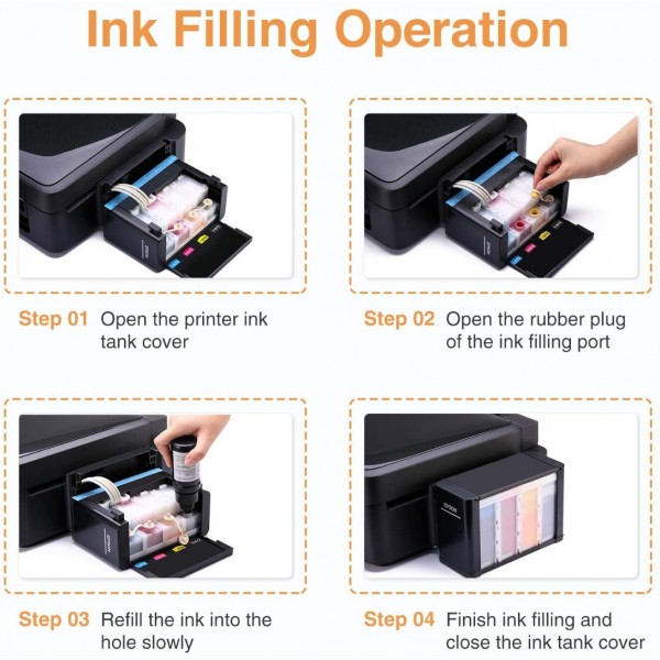 IUBEST 102 Ink Replacement for Epson EcoTank 102 Ink Bottle Refills for Epson EcoTank ET-2700 ET-2750 ET-2751 ET-2756 ET-3700 ET-3750 ET-4750 ET-15000, Multipack (Black, Cyan, Magenta, Yellow)